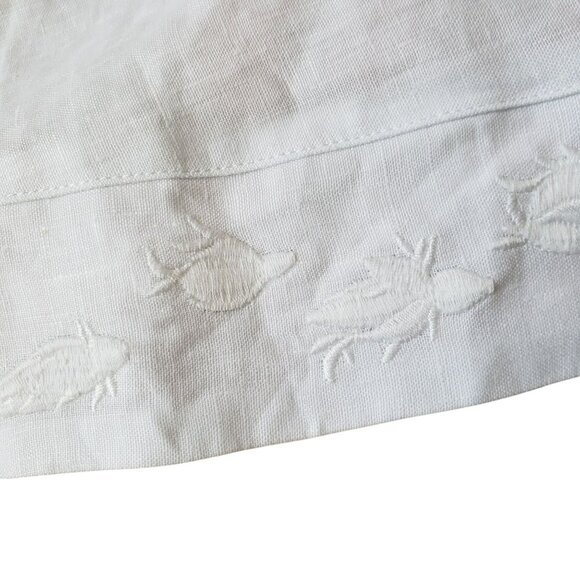 NEW Fanm Mon Giamba White Dress Embroidered Hem Tulle Puff Sleeve XXS - Picture 5 of 13